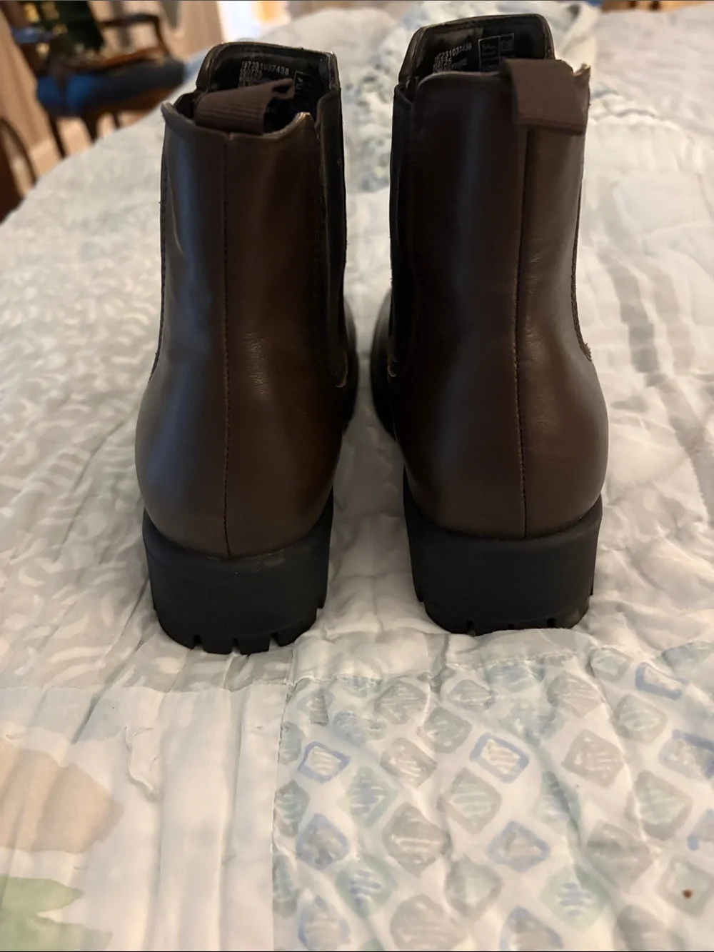 Lands' End Dark Brown Chelsea Lug Ankle Boots